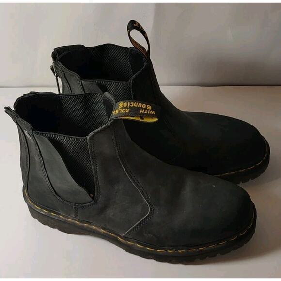 Dr Martens Boots Mens Size 12 Black Airwair Bouncing Soles Ankle Zippers Docs main image 4